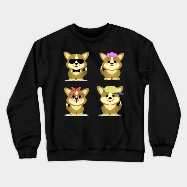Set Of Cute Corgi Dog